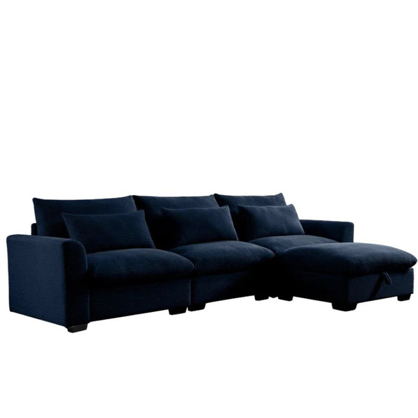 Enzo Sectional 3 Seater Sofa with storage Ottoman