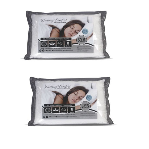 Gel Memory Foam Pillow- Classic Twin Pack