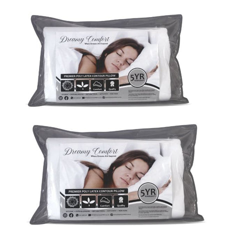 Premier Poly Latex Contour Pillow - Twinpack