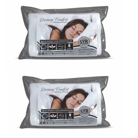 Deluxe Memory Foam Contour Pillow -Twinpack