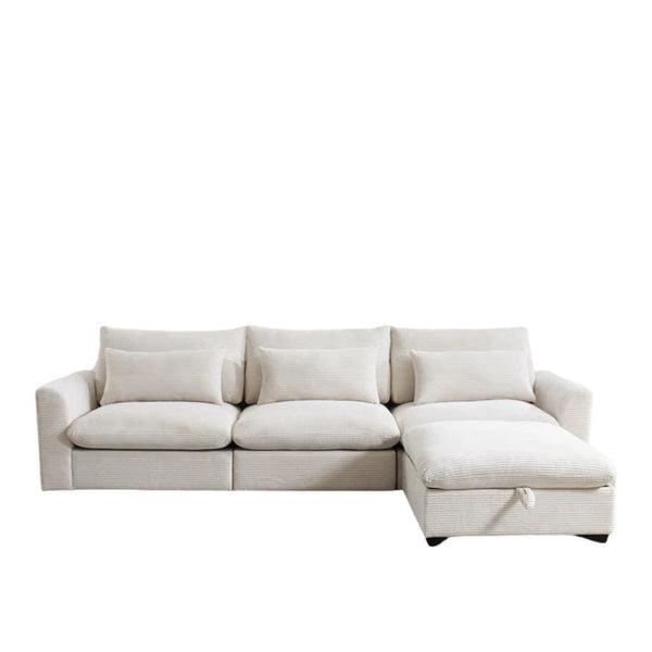 Enzo Sectional 3 Seater Sofa with storage Ottoman