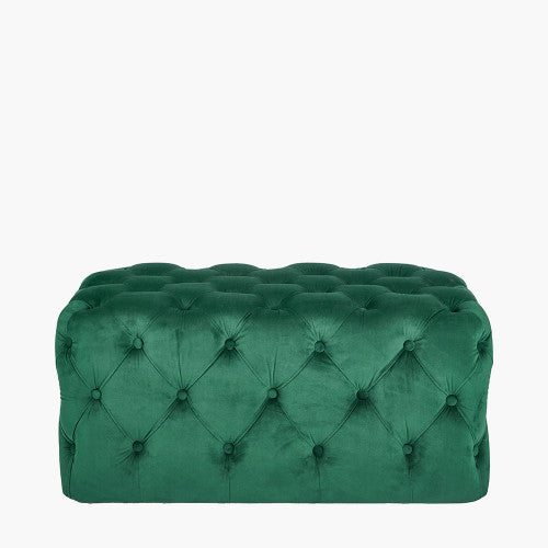 Sophie Velvet Buttoned Rectangular Ottoman